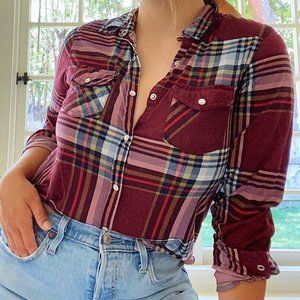 Red Plaid Button-up